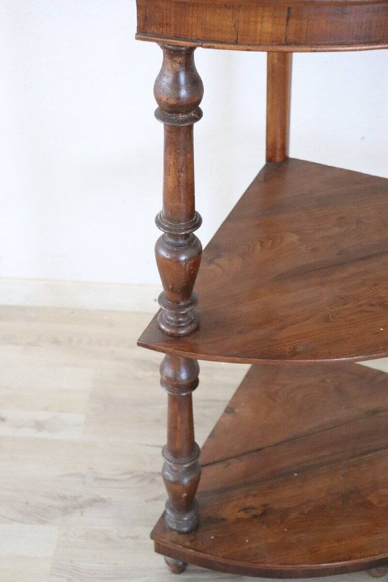 Antique walnut corner shelves 19th century