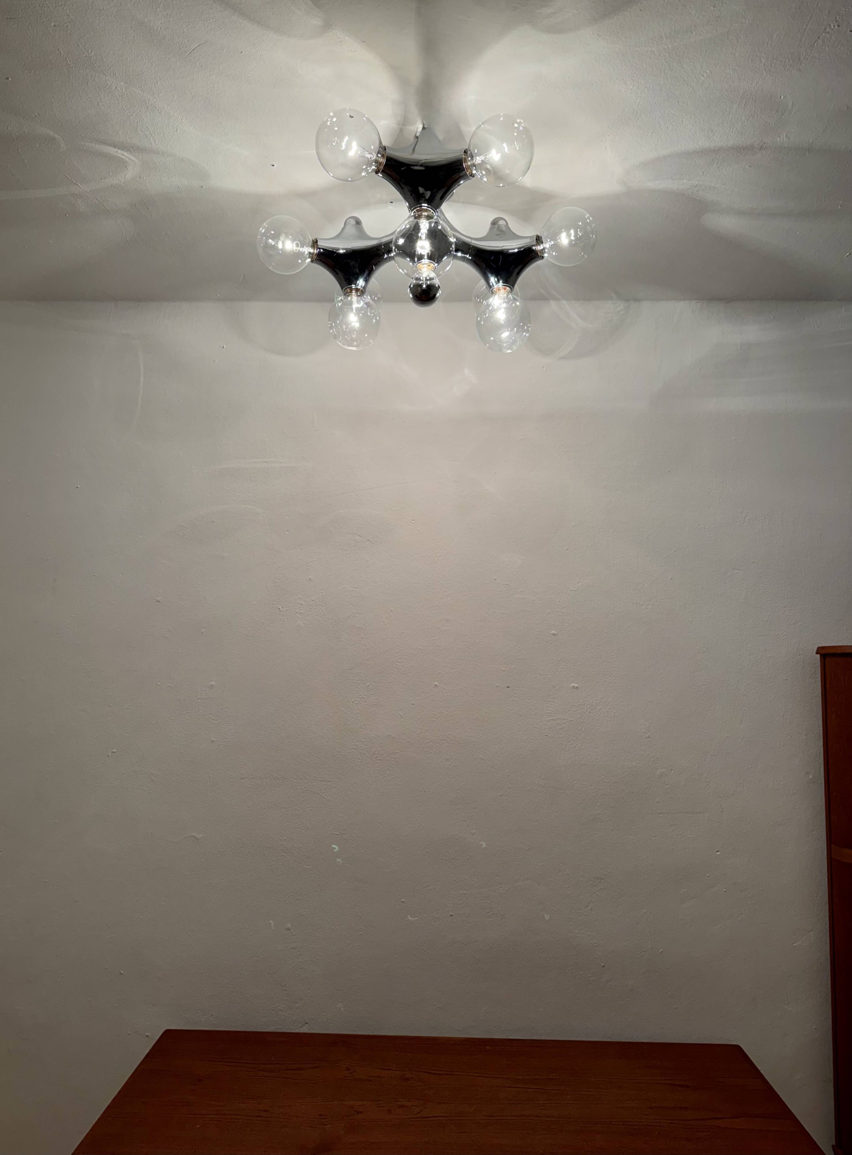 Plafonnier Spoutnik Gemini par Gebrüder Cosack