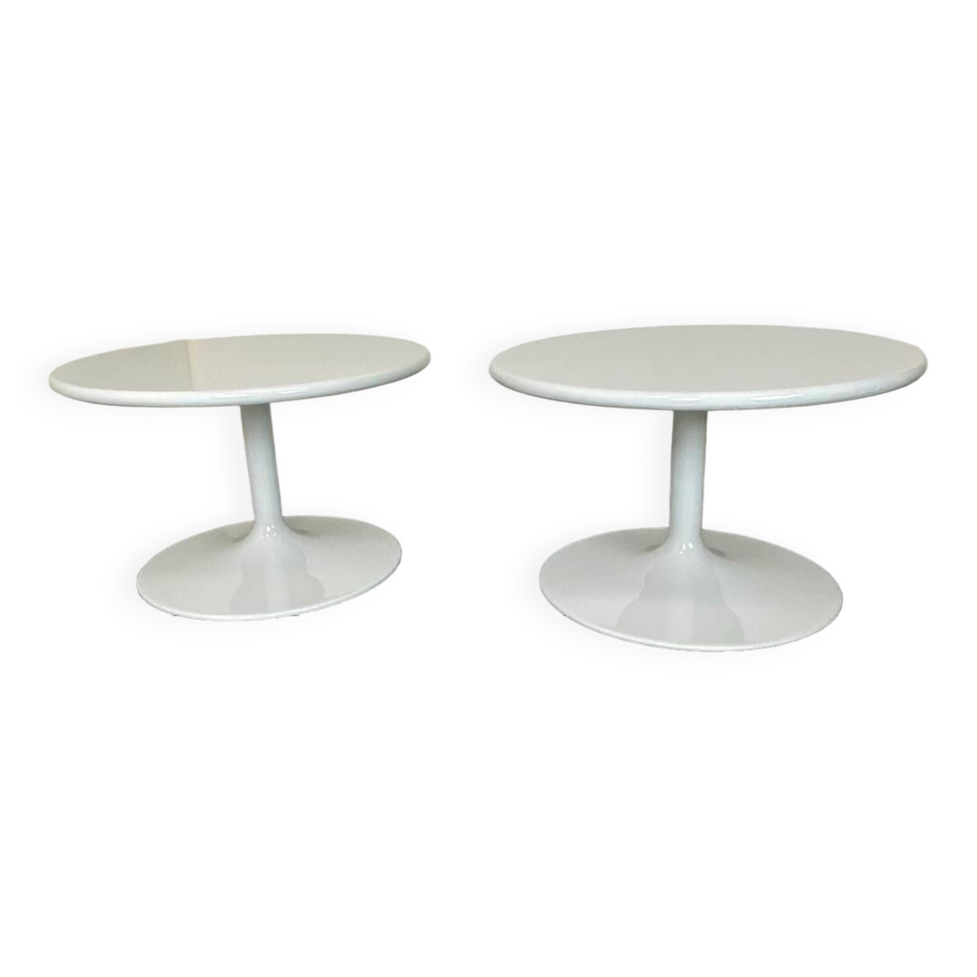 2 White Paulin Artifort Side tables for Regis