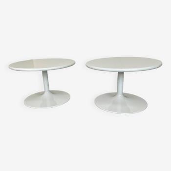 2 White Paulin Artifort Side tables for Regis