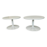 2 White Paulin Artifort Side tables for Regis