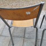 Set of three vintage school chairs