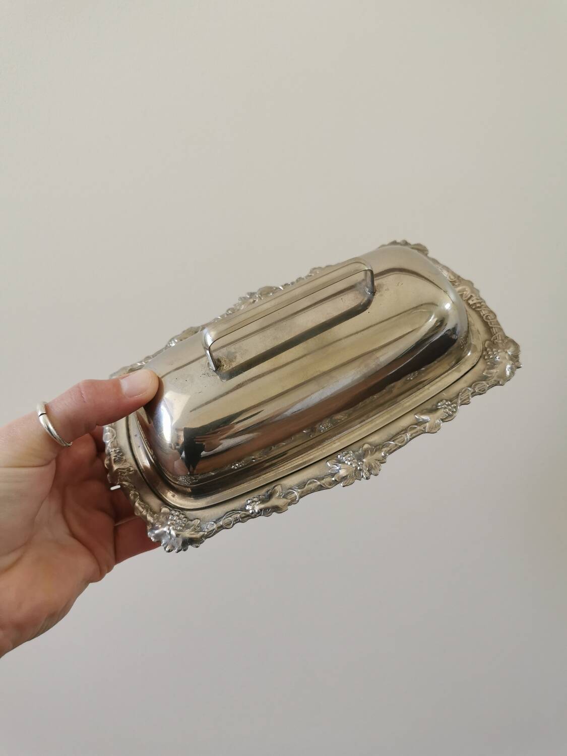 Metal butter dish