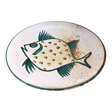 Roger Picault - Vallauris - Assiette décor poisson