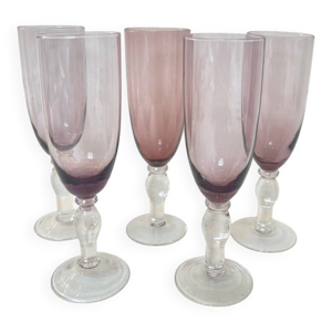 5 flûtes champagne verre
