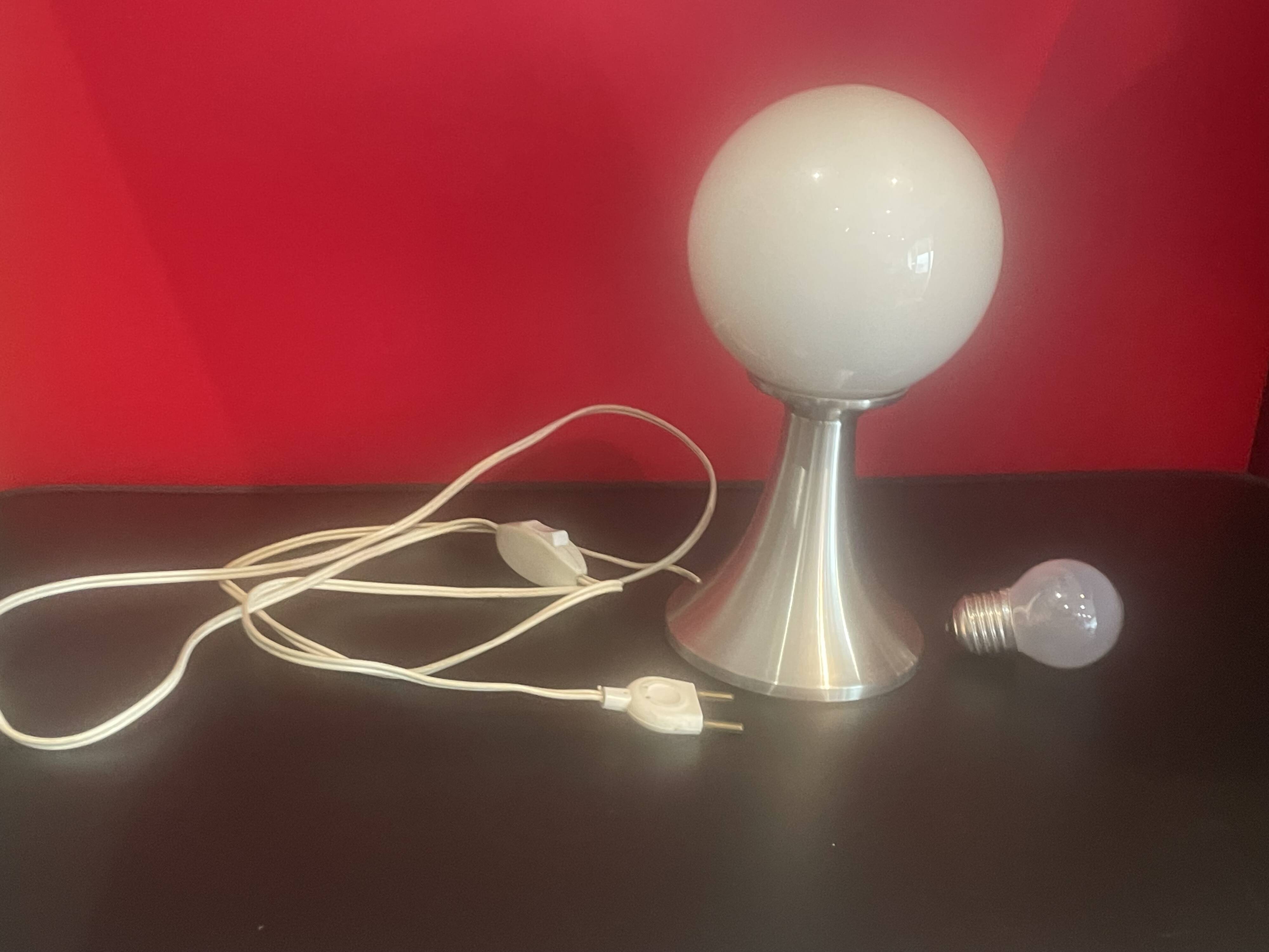 70's Lampe  Design  Aluminium Brossé - 23 cm