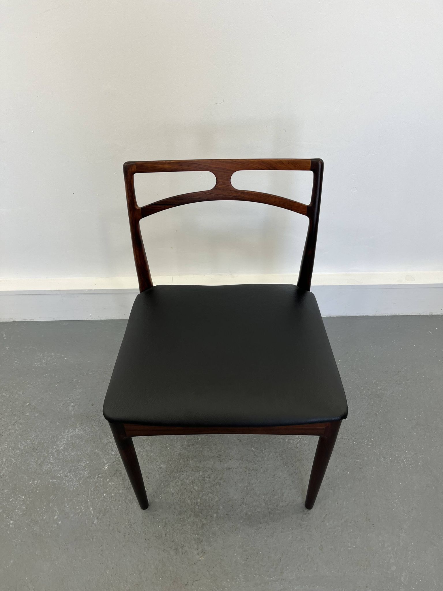 Chaises d'appoint danoises modèle 94 en palissandre et cuir par J.Andersen pour Christian Linneberg, années 1960,