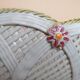 Woven ceramic fruit basket