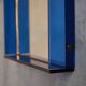 Miroir mural en verre coloré bleu et miroir, Italie, années 1960