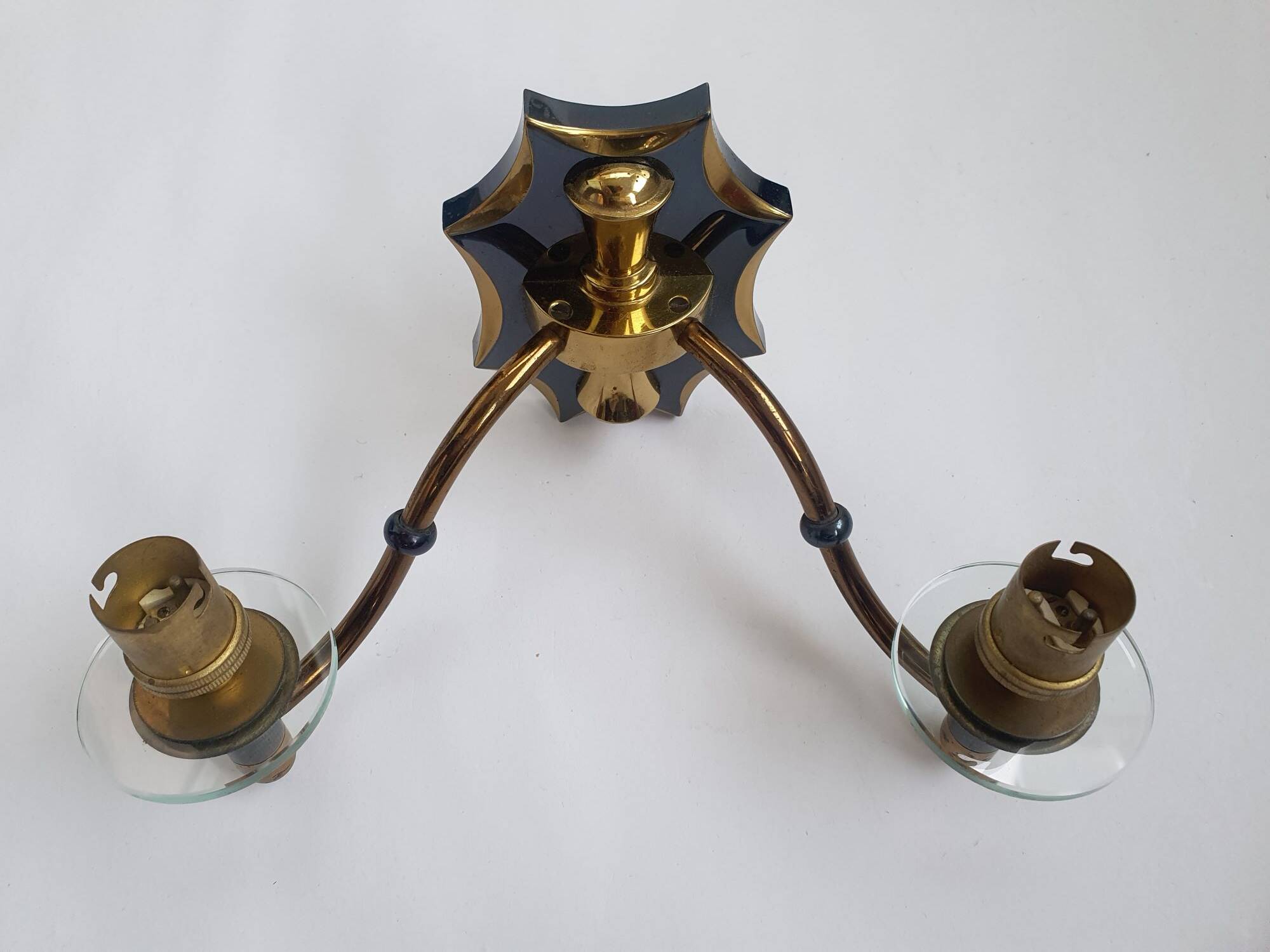 Antique black and gold wall sconce