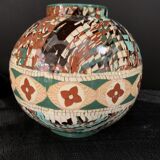 Mixed ceramic ball vase Vallauris Jean Gerbino 1876-1966