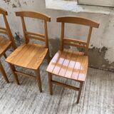 4 golden oak chairs