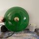 Vintage pendant lamp in electrified green opaline to nine