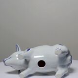 Small vintage Dutch porcelain Delft blue pig collection