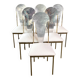Set of 6 glamorous 'noble pen shell back' dining chairs - late 1980's