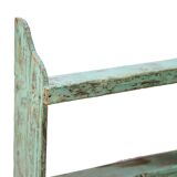 Burmese teak wall shelf with original green patina