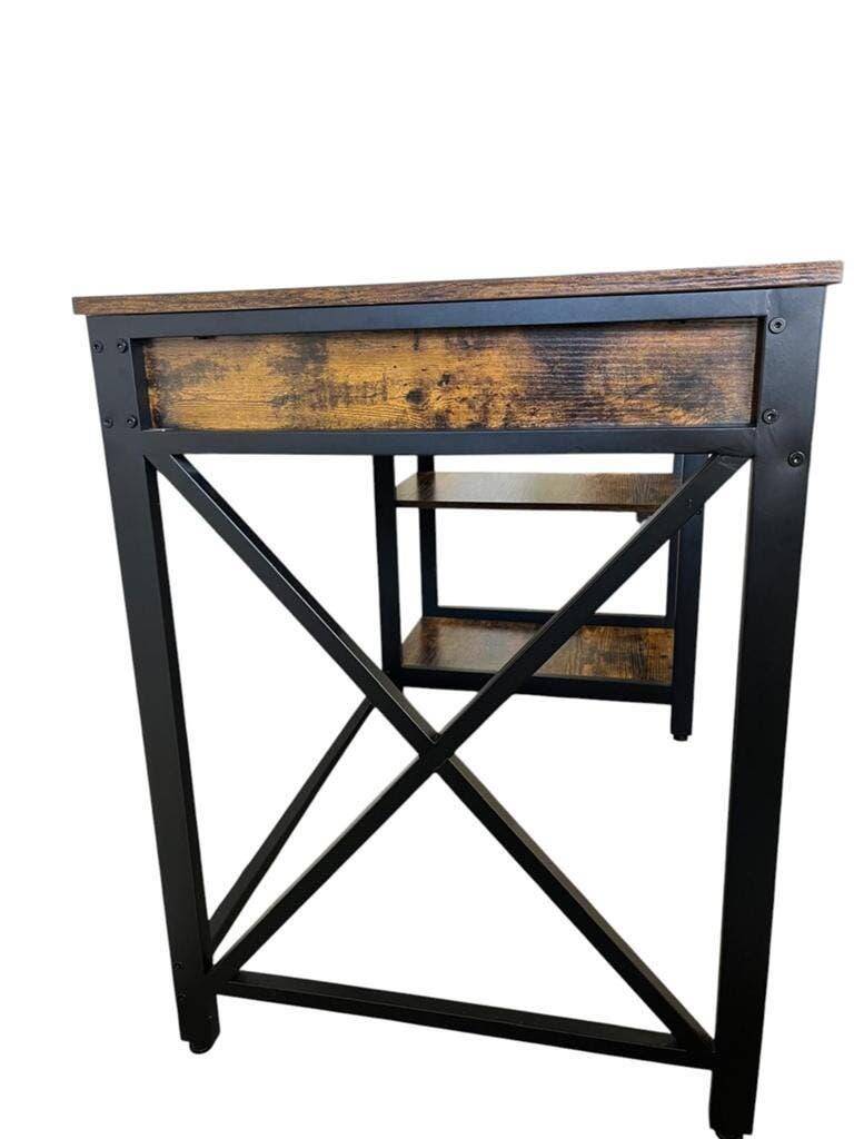 Vintage wooden console / desk with black frame