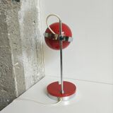 Eyeball lamp in lacquered and chromed metal