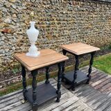 Pair of oak side tables