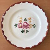 6 assiettes plates anciennes en faïence de Longchamp