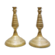 Pair of vintage candle holders in golden brass