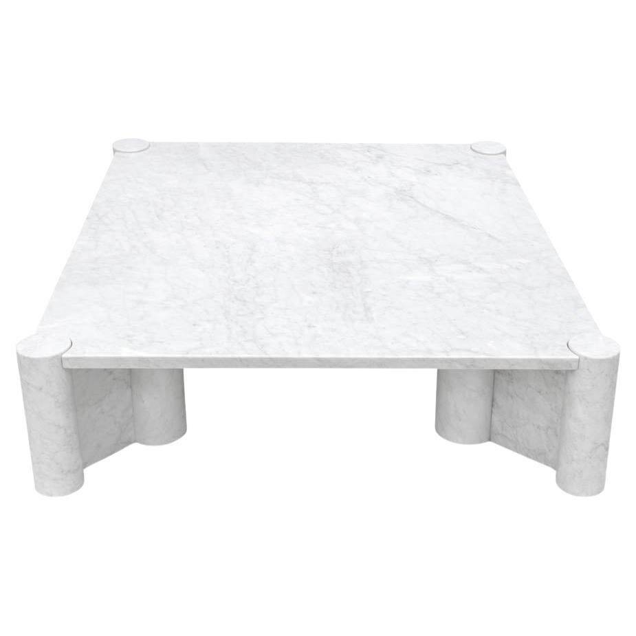 Jumbo Carrara Marble Italian Square Coffee Table by Gae Aulenti For Knoll, 1960s