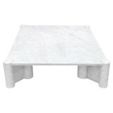 Jumbo Carrara Marble Italian Square Coffee Table by Gae Aulenti For Knoll, 1960s