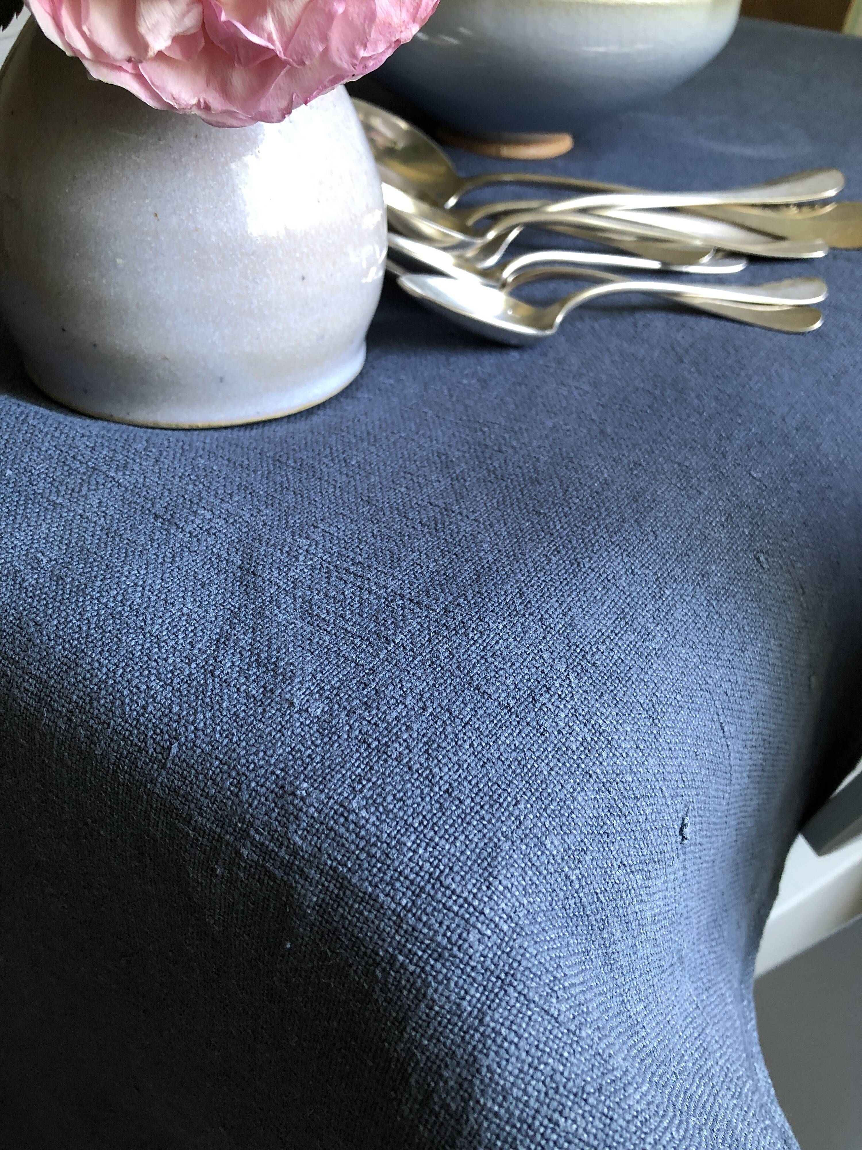 Grey tinted hemp harvest tablecloth