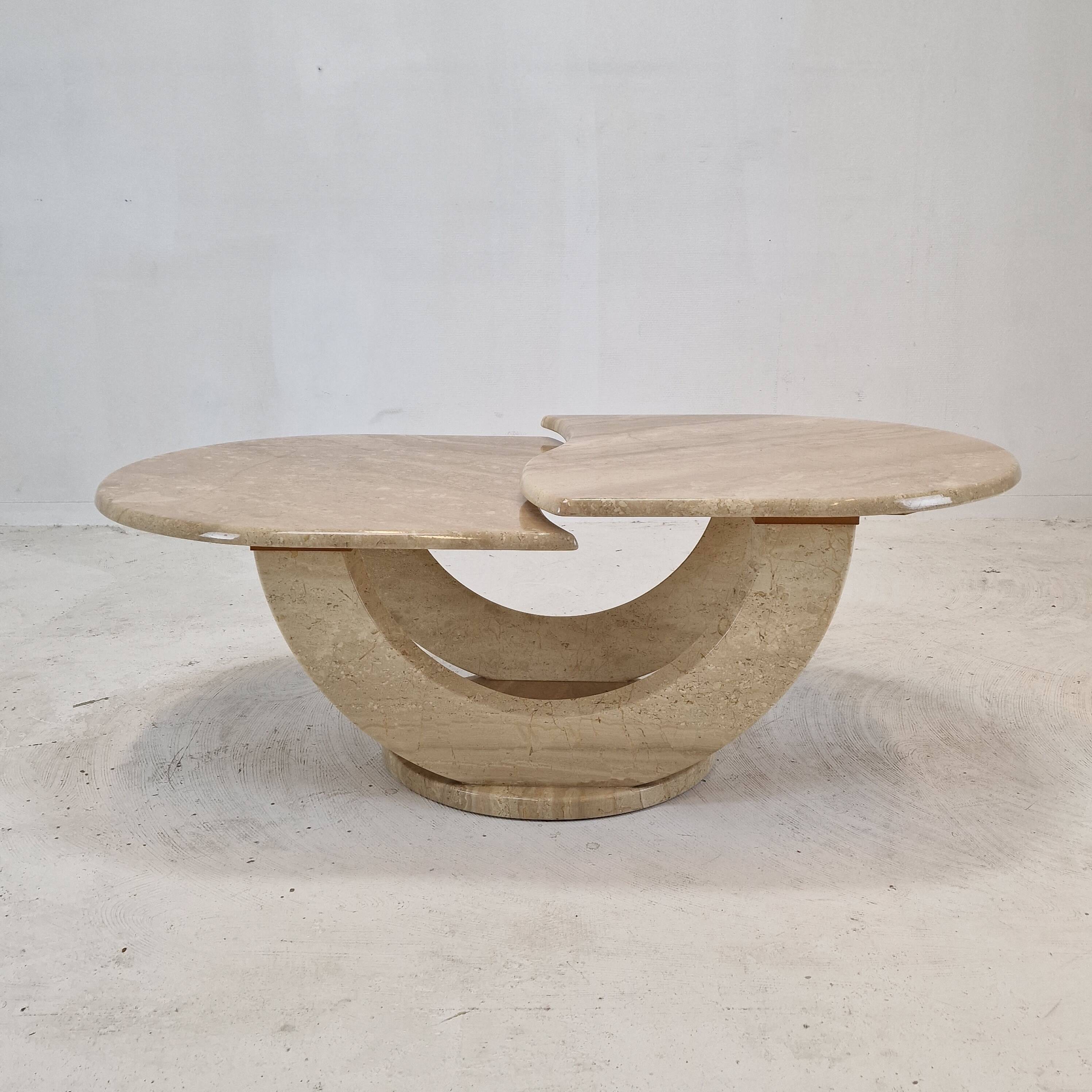 Italian travertine coffee table, 1980s