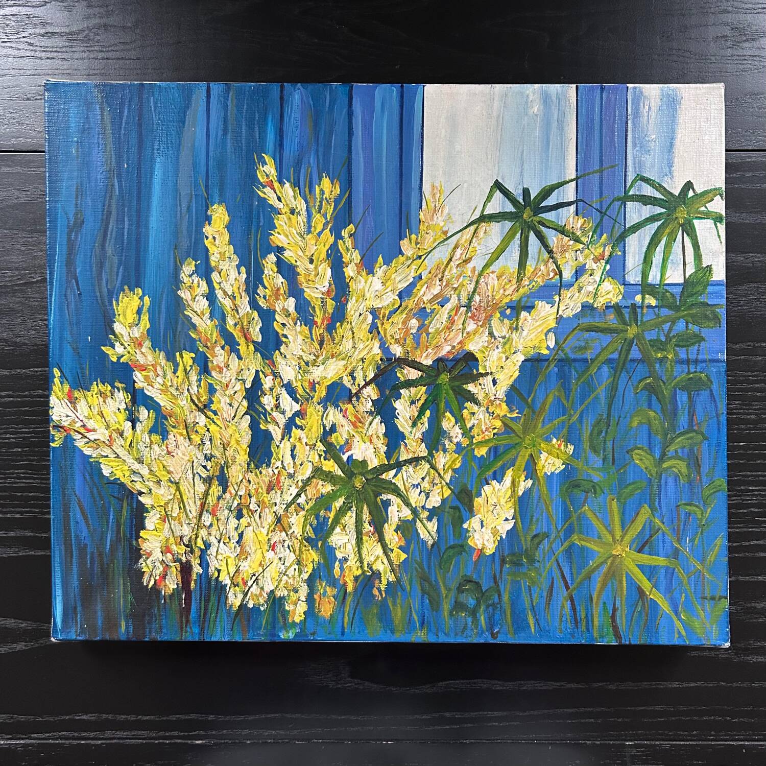 Mimosa and papyrus painting