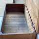 Vintage kneading trough renovated in solid raw oak wood