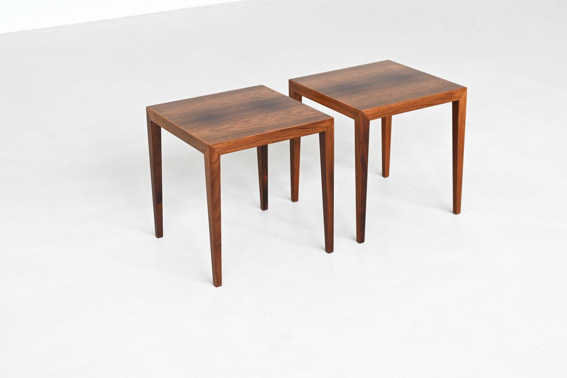 Severin Hansen pair of side tables in rosewood Haslev Denmark 1960