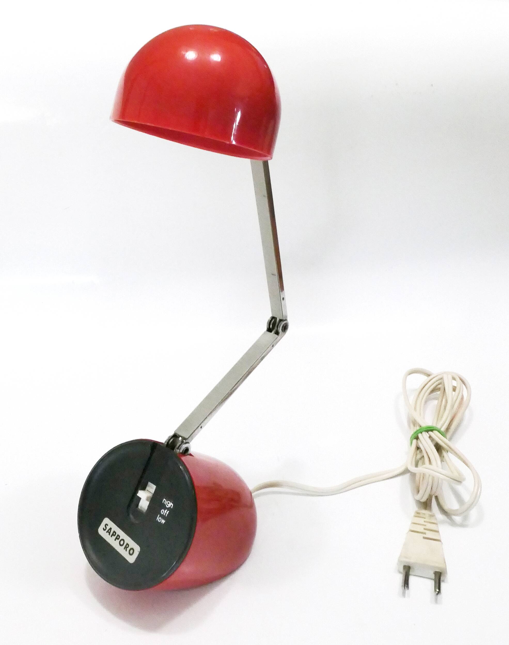 Space age design lamp kreo-lite na-718 red japan