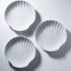 3 vintage flat plates with scallop shells, fine porcelain from Limoges.