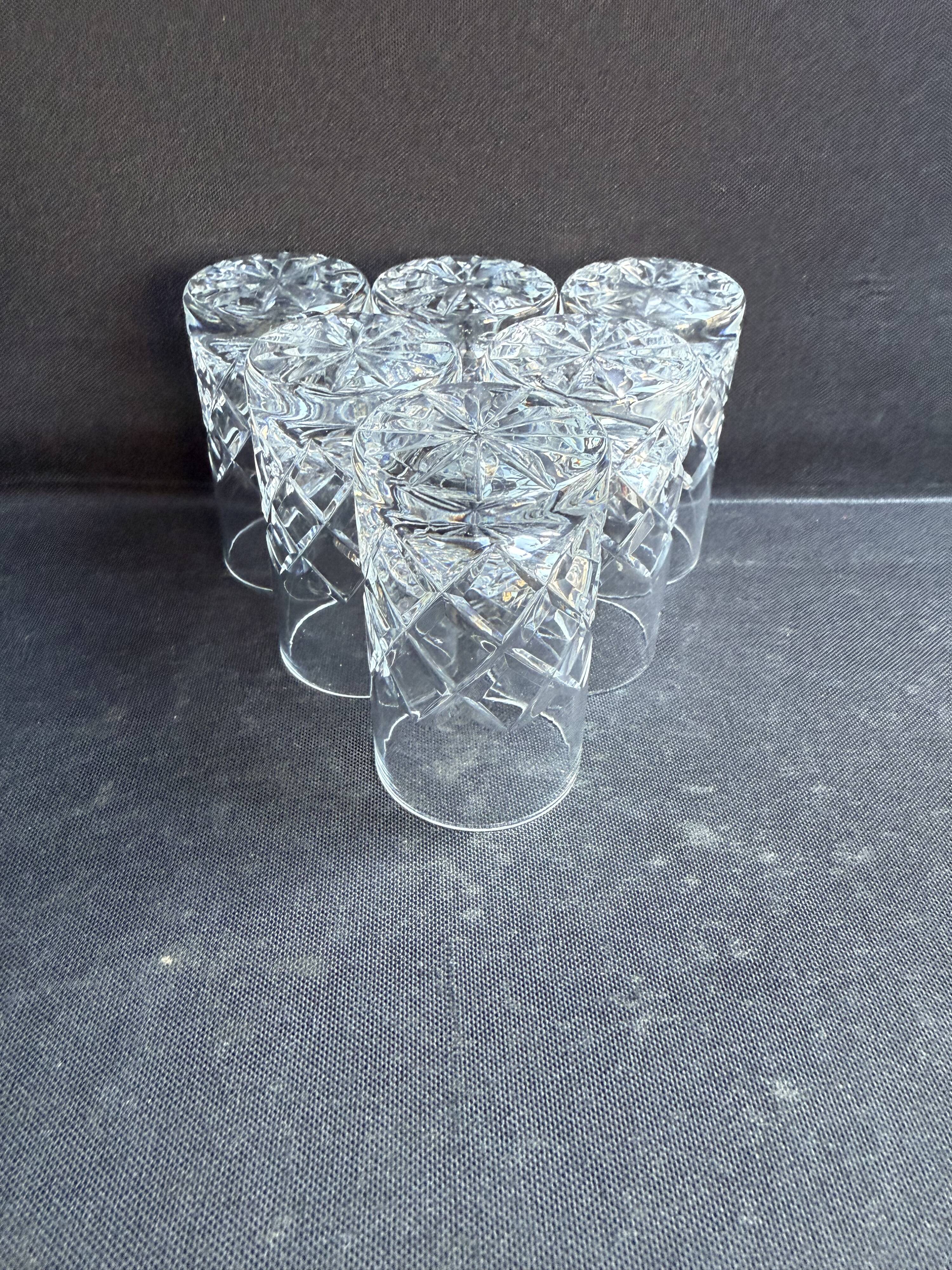 6 Vodka Glasses – Cut Crystal