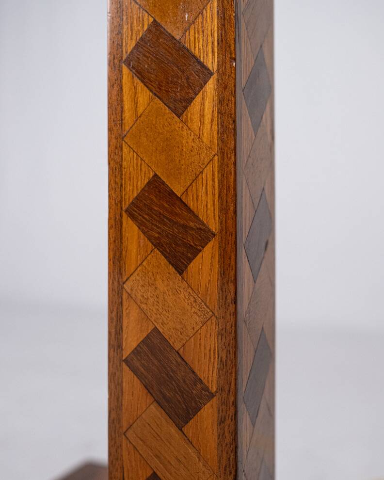 Art Deco floor lamp in marquetry, France, 1930s