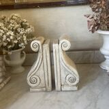 Pair of vintage patinated plaster bookends