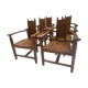 Suite de 6 fauteuils en noyer début XXeme