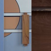 Mid-Century Modern Scandinavian Hand-Painted Birch Cabinet, 1960s