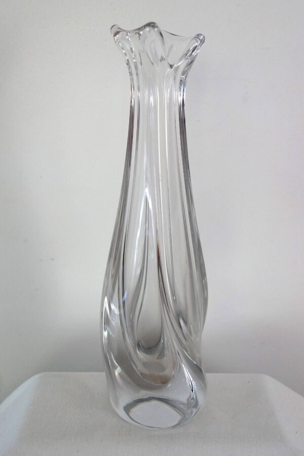 Grand vase soliflore cristal Daum H32cm