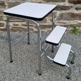 Walking stool feet formica white, 70s