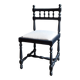 Black turned wooden chair and ivory cotton.