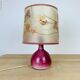 Pink ceramic fig lamp, dried flowers lampshade