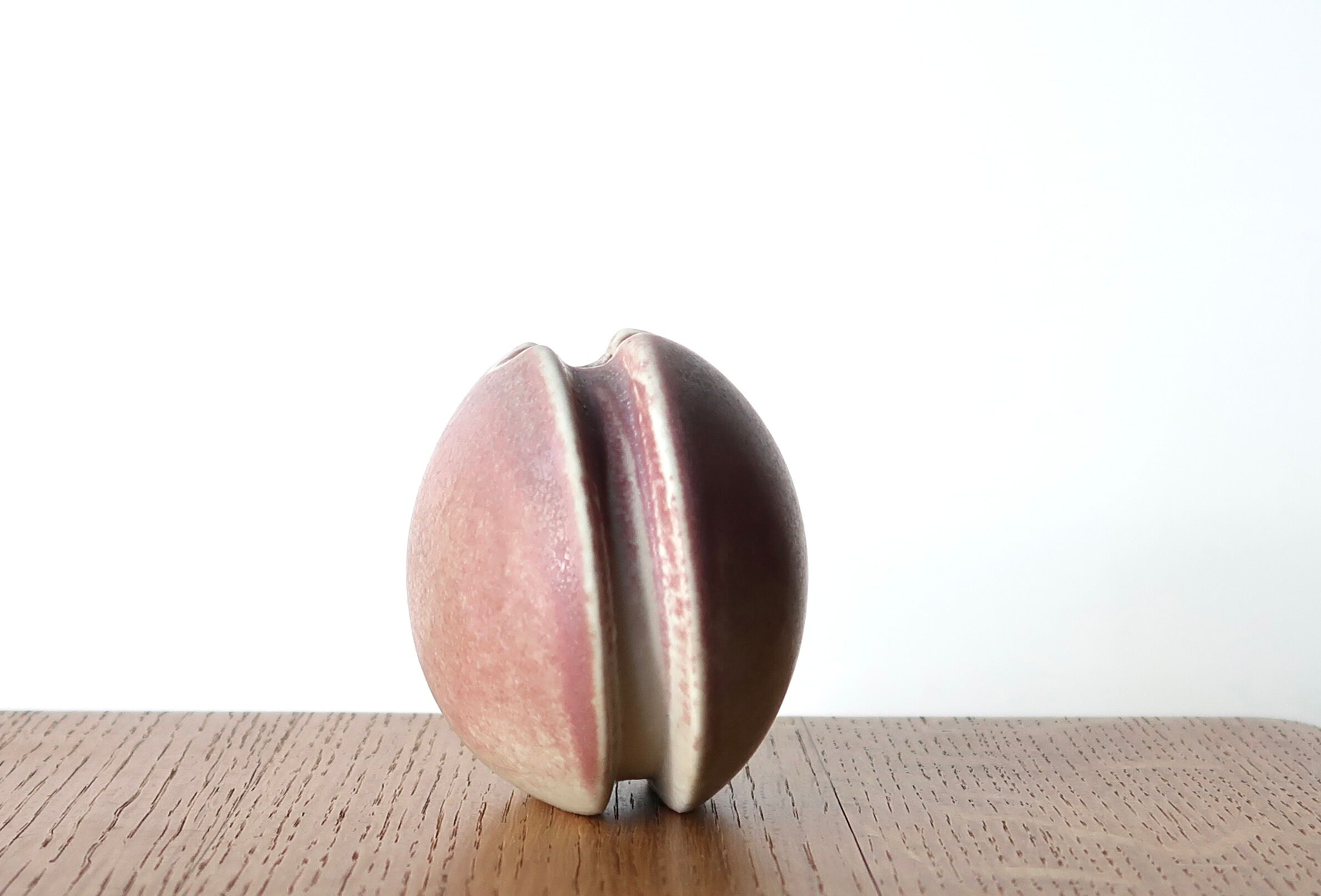 Pale pink ceramic vase, 70s