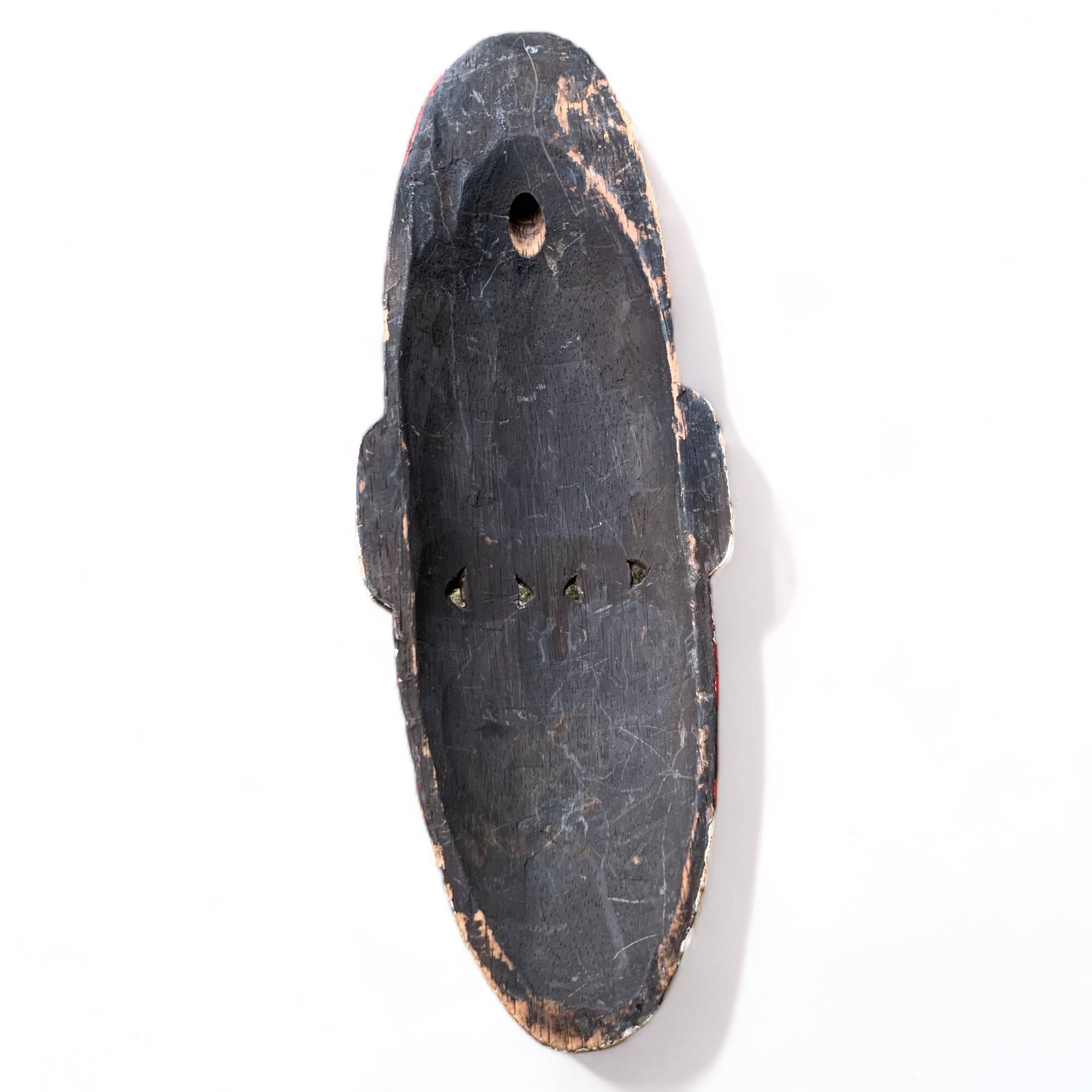 Traditional Javanese mask 30cm Java Indonesia made and painted old vintage hand