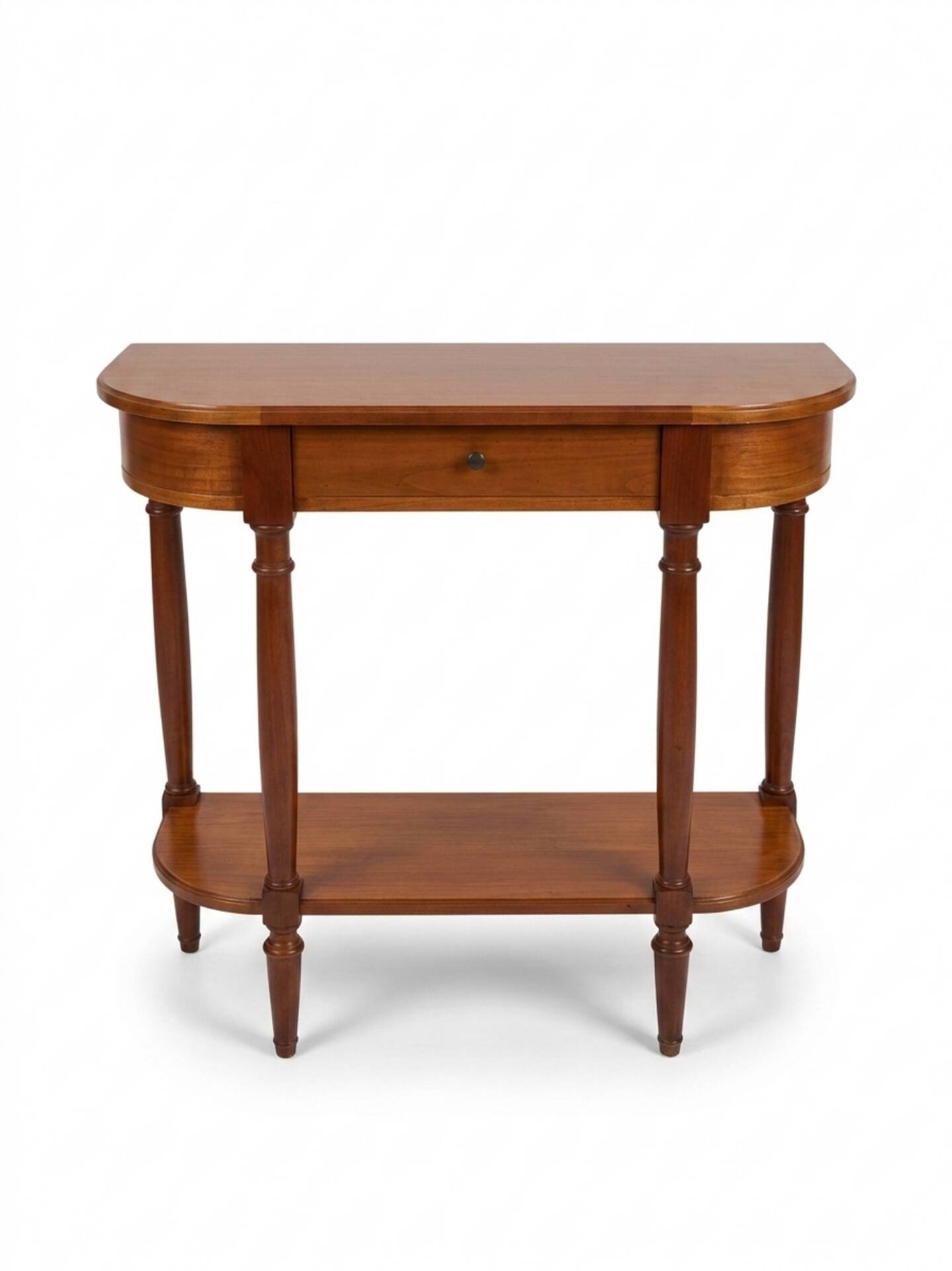 Table console demie lune en merisier massif