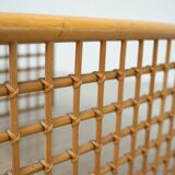 Travertine and rattan coffee table