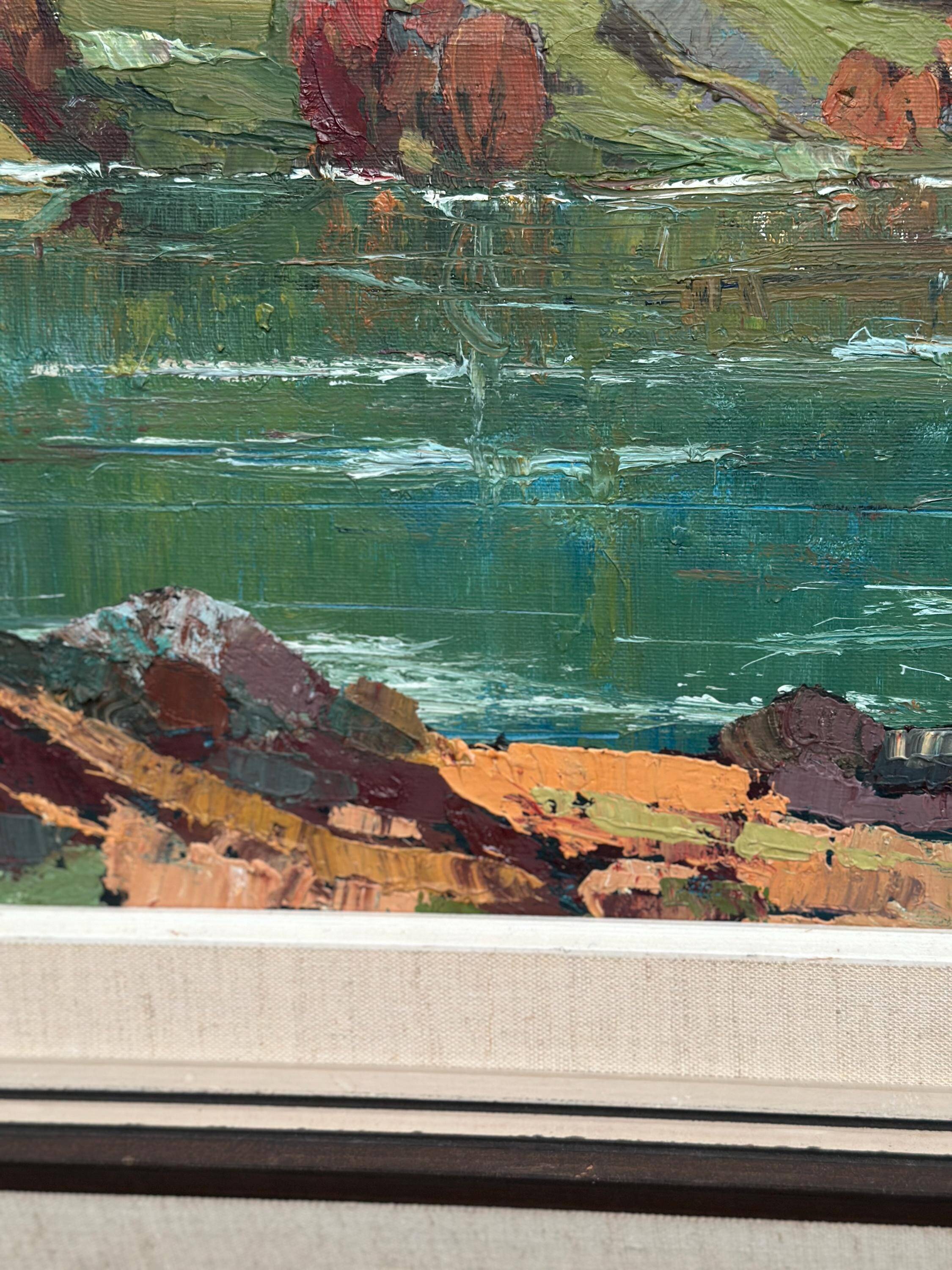 Swedish Oil On Canvas – “River View” By Tage Törngren