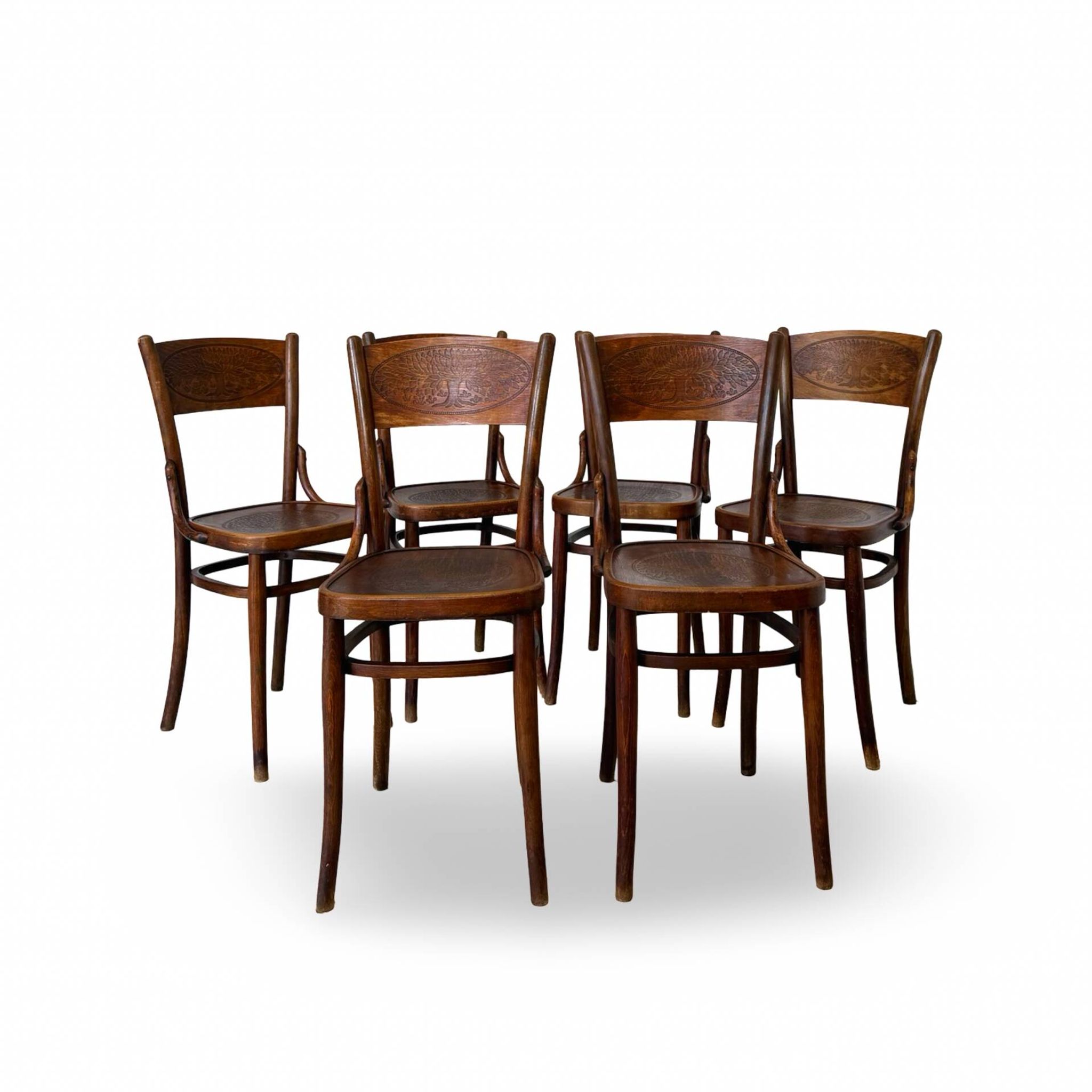 Set of six Authentic antique bentwood chairs, Antonio Volpe