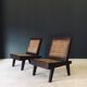 Low Modernist Folding Chairs by Pierre Jeanneret for Chandigarh, India, 1960s, Set of 2